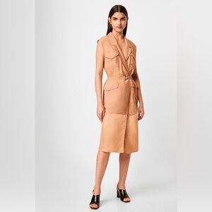 French Connection Brekhna Safari Sleevless Wrap Dress Womens 4 Belted